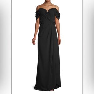 Rene Ruiz Black Off-Shoulder Maxi Dress